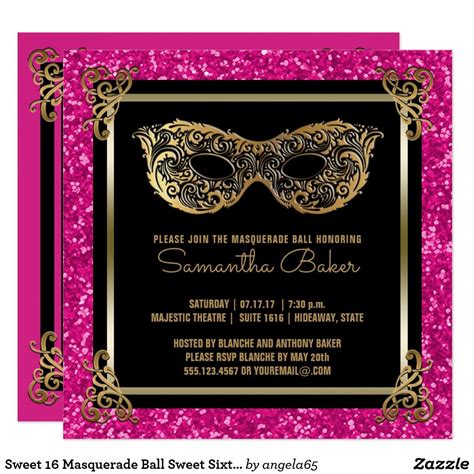 sweet 16 masquerade ball invitations.